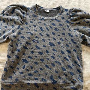 Clare V. short puffed  sleeved jaguar print sweatshirt size XS